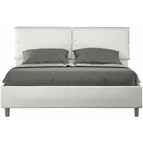 Letto Matrimoniale 160x200 cm con Rete e Contenitore Sleeper Bianco