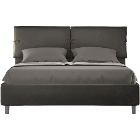 Letto Matrimoniale 160x200 cm con Rete e Contenitore Sleeper Grigio