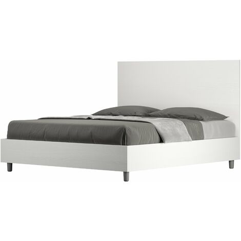 Letto Matrimoniale 160x200 cm con Rete Egos Bianco Frassino
