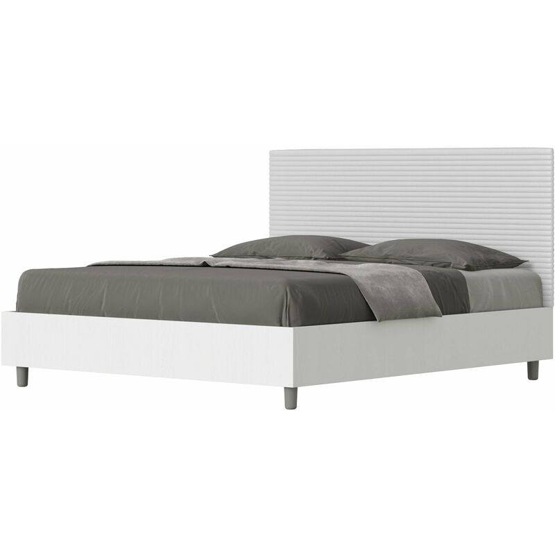 Giordanoshop Letto Matrimoniale 160x200 Cm Con Rete Level Bianco