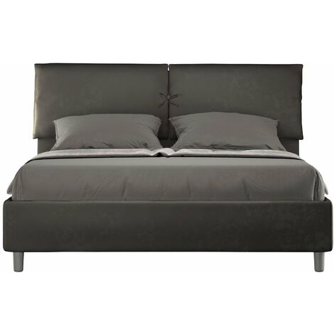 Letto Matrimoniale 160x200 cm con Rete Mados Grigio