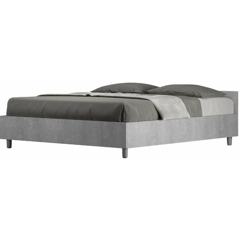 Letto Matrimoniale 160x200 cm con Rete Nuamo Grigio