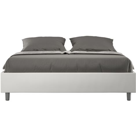 Letto Matrimoniale 160x200 cm con Rete Testata Doghe Inclinata Ankel Quercia Natura