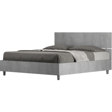 Letto Matrimoniale 160x200 cm Senza Rete Testata Dritta Demas Grigio