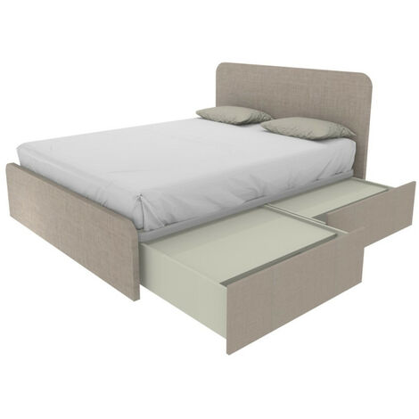 Letto matrimoniale 160x200 con cassettoni - Design italiano e montaggio facile - Effetto tessuto