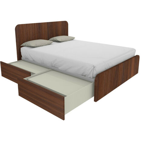 Letto matrimoniale 160x200 con cassettoni - Design italiano e montaggio facile - Noce Caracalla