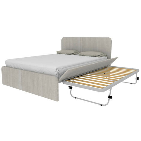 Letto matrimoniale 160x200 con rete estraibile e sollevabile - Rovere rock