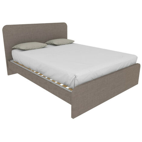 Letto matrimoniale 160x200 con testata sagomata - Design Italiano - Grigio fumo