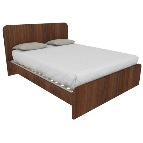 Letto matrimoniale 160x200 con testata sagomata - Design Italiano - Noce Caracalla