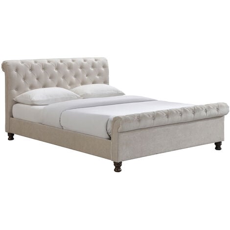 MILIBOO Letto matrimoniale 160x200 velluto capitonne RILEY