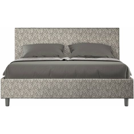 Letto Matrimoniale 160x210 cm con Rete e Contenitore Adele Era 02 Grigio