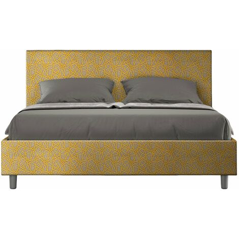 Letto Matrimoniale 160x210 cm con Rete e Contenitore Adele Era 06 Giallo