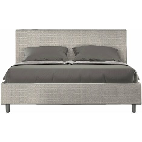 Letto Matrimoniale 160x210 cm con Rete e Contenitore Adele Labirinto 01 Bianco