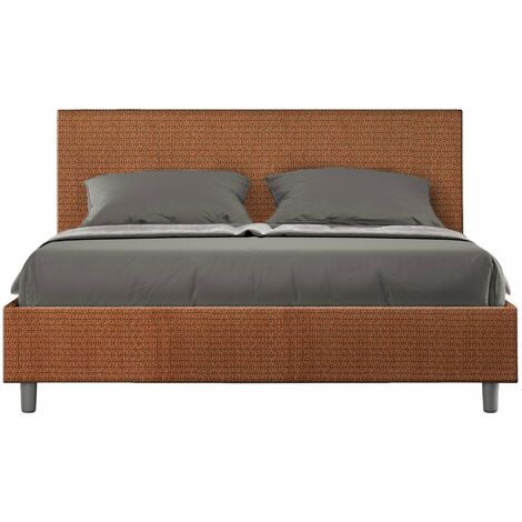 Letto Matrimoniale 160x210 cm con Rete e Contenitore Adele Labirinto 04 Arancione
