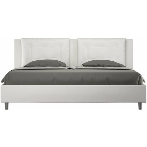Letto Matrimoniale 160x210 cm con Rete e Contenitore Annalisa Bianco