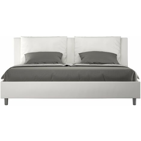 Letto Matrimoniale 160x210 cm con Rete e Contenitore Antea Bianco
