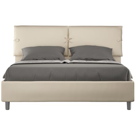 Letto Matrimoniale 160x210 cm con Rete e Contenitore Sleeper Tortora