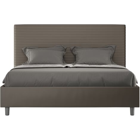 Letto Matrimoniale 160x210 cm con Rete Focus Cappuccino
