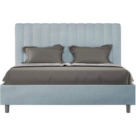 Letto Matrimoniale 160x210 cm Senza Rete Agueda Azzurro