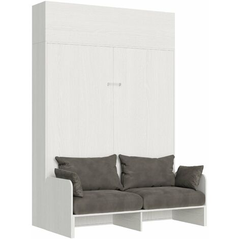Letto Matrimoniale a Scomparsa Salvaspazio con Sofà Kentaro H250 cm Bianco