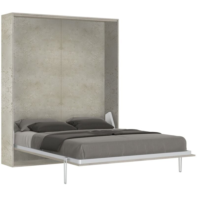 Letto Matrimoniale a Scomparsa Salvaspazio Kentaro H210,5 Cashmere Grigio