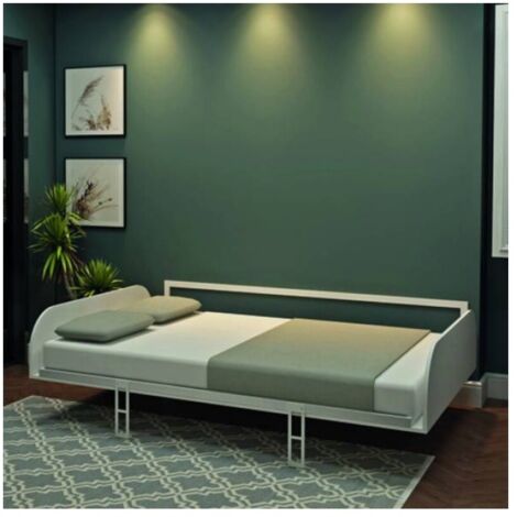 Letto matrimoniale a scomparsa Simple bianco 214x38x148H