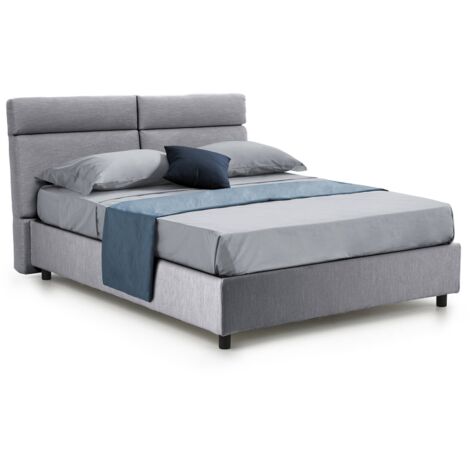 Letto Matrimoniale Alcatron, Sfoderabile, Contenitore Made in Italy, Grigio