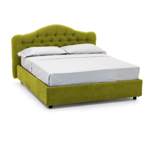 Letto Matrimoniale Arex, Sfoderabile, Contenitore Made in Italy, Verde