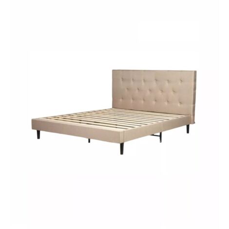 letto matrimoniale bellahome "parigi" beige 160x200x102 cm