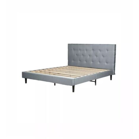 letto matrimoniale bellahome "parigi" grigio chiaro 160x200x102 cm