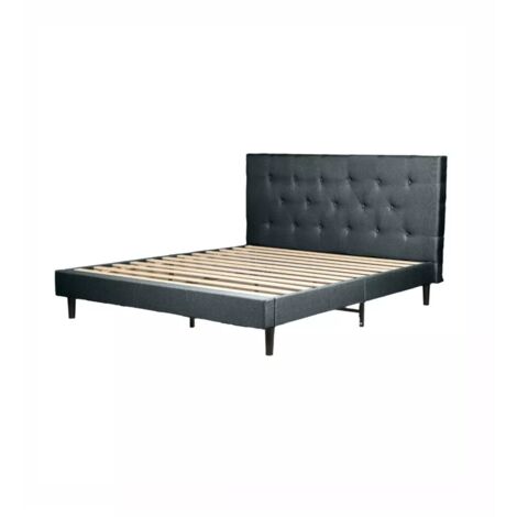 letto matrimoniale bellahome "parigi" grigio scuro 160x200x102 cm