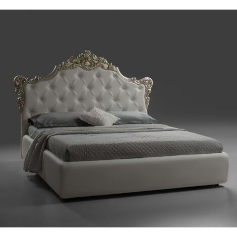 Letto matrimoniale con contenitore Savoia colore bianco