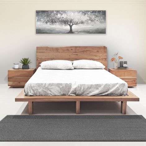 LETTO MATRIMONIALE CON GIROLETTO IN LEGNO SHEESHAM