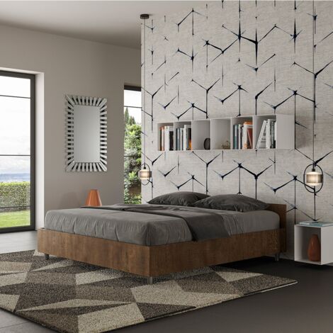 Letto matrimoniale con rete 160x190 noce Nuamo