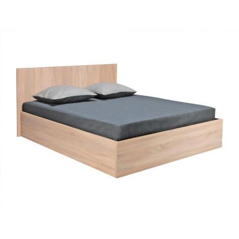 Letto matrimoniale contenitore 160 x 200 cm - colore Naturale - ELPHEGE