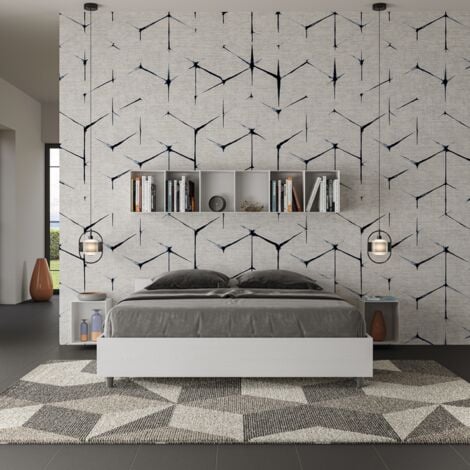 Letto matrimoniale contenitore 160x190 bianco frassino Nuamo