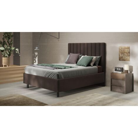 Letto matrimoniale contenitore 162x200 – Comfort avvolgente e stile contemporaneo - TEDDY  Cioccolato
