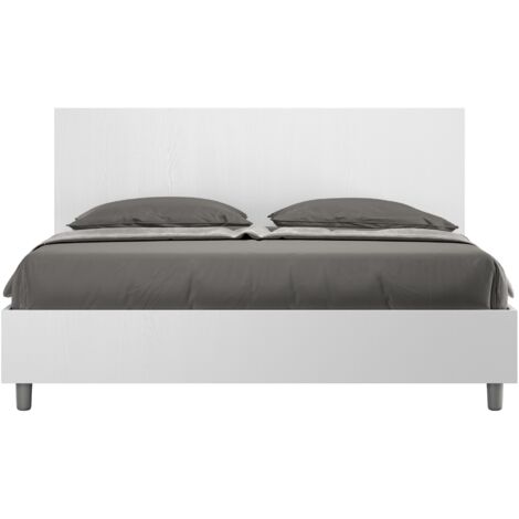 Letto matrimoniale contenitore doppia alzata 160x200 bianco frassino New Egos