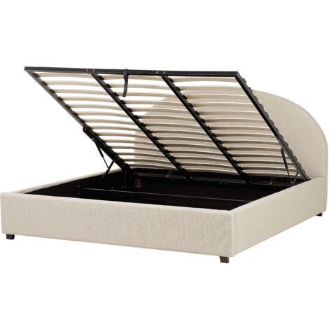 Letto matrimoniale contenitore minimalista beige 180 x 200 Vaucluse