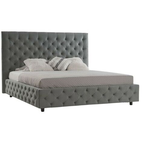 Letto matrimoniale contenitore Sondrio grigio decape