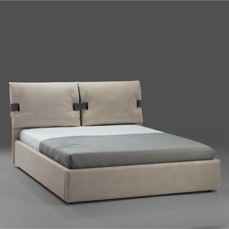 Letto matrimoniale contenitore Safira tessuto grigio scuro