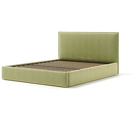 letto matrimoniale contenitore "zoom" in tessuto verde 160x190 cm
