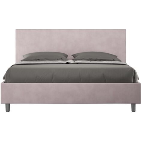 Letto matrimoniale e rete 160x190 in microfibra glicine Adele