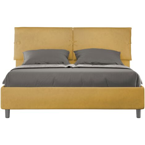Letto matrimoniale e rete 160x190 in microfibra ocra Sleeper