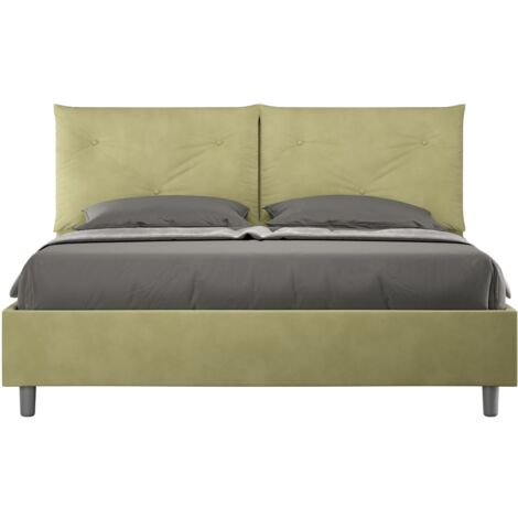 Letto matrimoniale e rete 160x190 in microfibra te' verde Appia