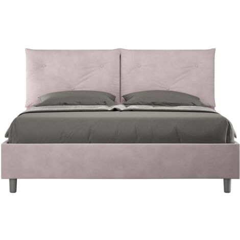 Letto matrimoniale e rete 160x200 in microfibra glicine Appia