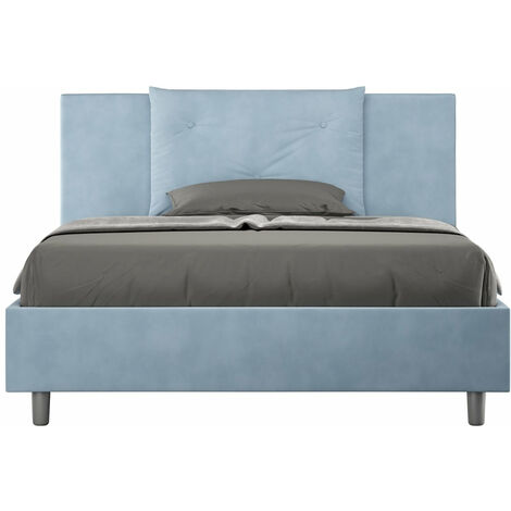Letto Matrimoniale Extra Large 200x200 cm con Rete e Contenitore Appia Azzurro