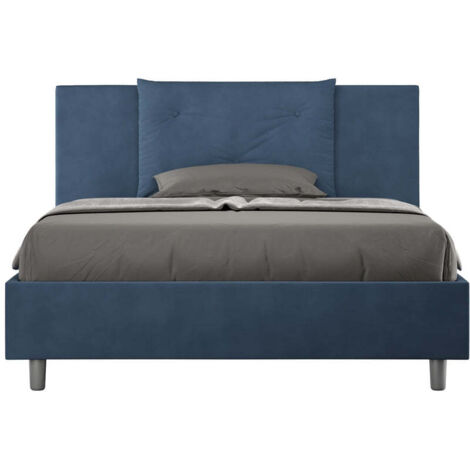 Letto Matrimoniale Extra Large 200x200 cm con Rete e Contenitore Appia Blu