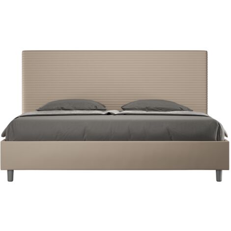 Letto Matrimoniale Extra Large 200x200 cm con Rete Focus Tortora