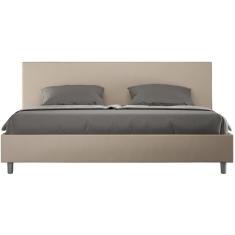 Letto Matrimoniale Extra Large 200x210 cm con Rete e Contenitore Adele Tortora